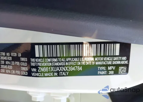 2022 Maserati Levante Gt из США, поврежденный, VIN ZN661XUAXNX394784